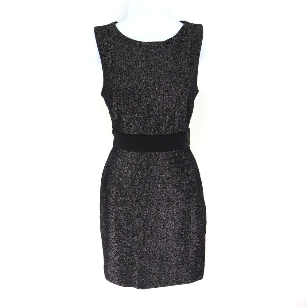 Forever 21 Dress Womens Sz S Black Sparkles Nylon Blend Lined Stretch Sleeveless